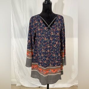 NWT Women’s LOVERICHE Small Bohemian Cottage Corr Dress‎ Criss Cross V Neck